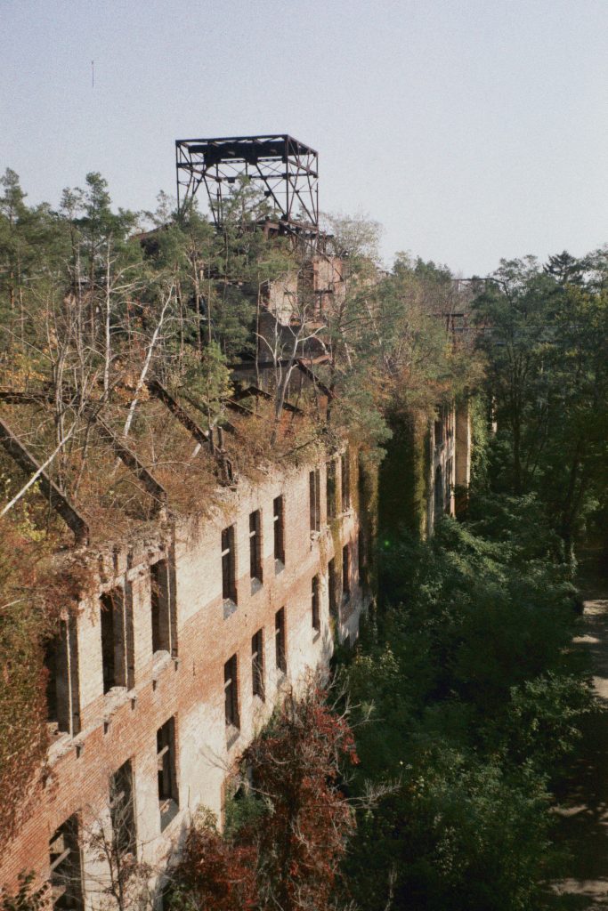 The outside of one of the historic buildings