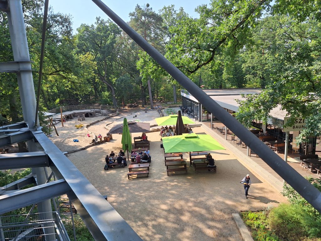 A view onto the café located in the park